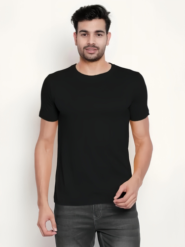 Male Plain 160gsm Cotton T Shirt, Round Neck